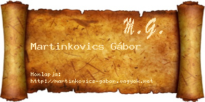 Martinkovics Gábor névjegykártya
